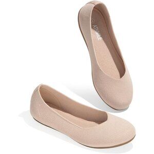 Women Knit Ballet Pink Flats Round Toe Comfortable Dressy Casual Work Shoes